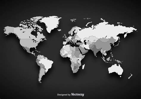 Grayscale World Map Kinderzimmer 2018