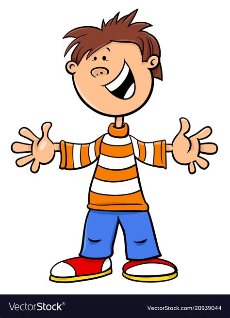 Funny Kid Boy Character Cartoon Royalty Free Vector Image