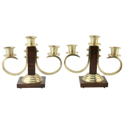 Pair Of Gunnar Ander Brass Candlesticks For Ystad Metall For Sale At