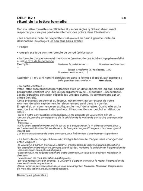 Lettre Pour Delf B2  PDF  Langues  Enseignement du français, Langue