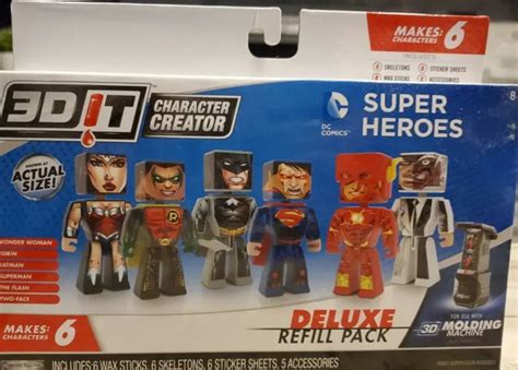 3d It Character Creator Dc Comics Super Heroes Refill Pk For 3d Molding