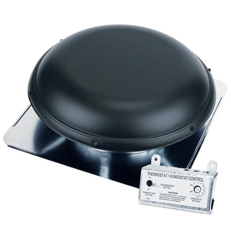 Air Vent 1500 Cfm Black Galvanized Steel Electric Power Roof Vent In