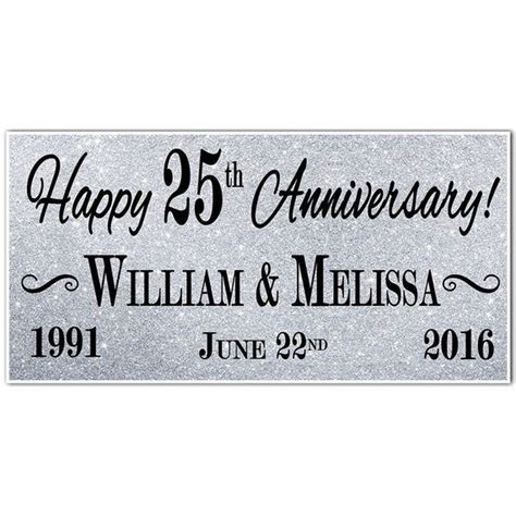 25th Silver Wedding Anniversary Personalized Banner By Pblast