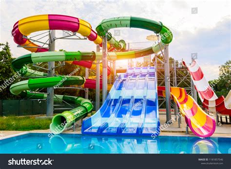 Water Park Aquapark Slides Near Pool Stock Photo 1181857546 Shutterstock