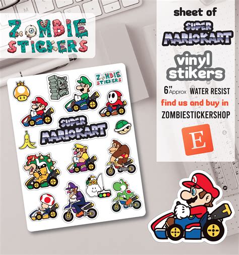 About This Stickers Super Mario Kart Vinyl Sticker Vinyl Stickers Pack