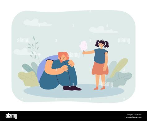 Child Comforting Friend Stock Vector Images Alamy