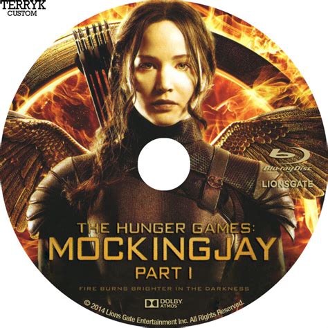 The Hunger Games Mockingjay Part 1 Blu Ray Dvd Label 2015 Custom Art