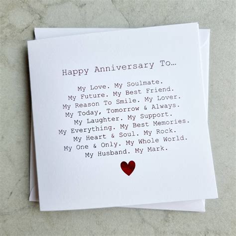 poem husband anniversary card romantic anniversary card for etsy uk