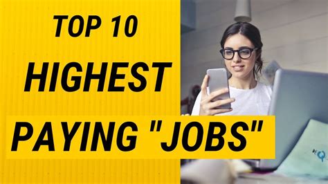 Top 10 Highest Paying Jobs Careers Youtube