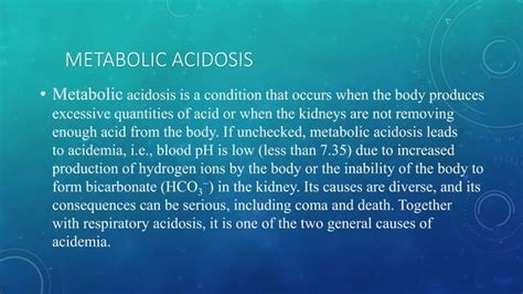 Metabolic Acidosis Ppt Types And Pathophysiology Ppt