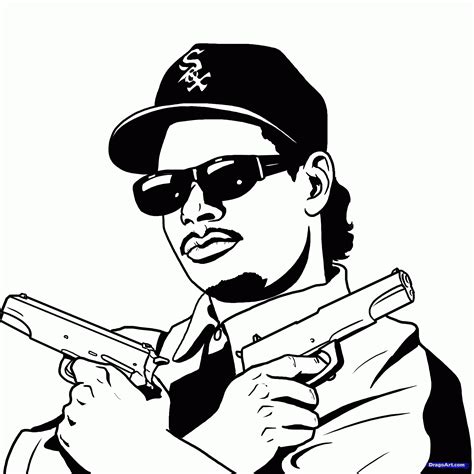 How To Draw Eazy E Eazy E Step 16 Rapper Art Drawings Guided Drawing