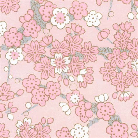 Papier Japonais Fleurs De Cerisier Et Prunier Rose Poudré M902