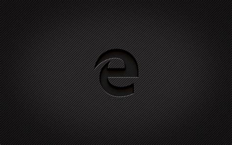 Download Wallpapers Microsoft Edge Carbon Logo 4k Grunge Art Carbon