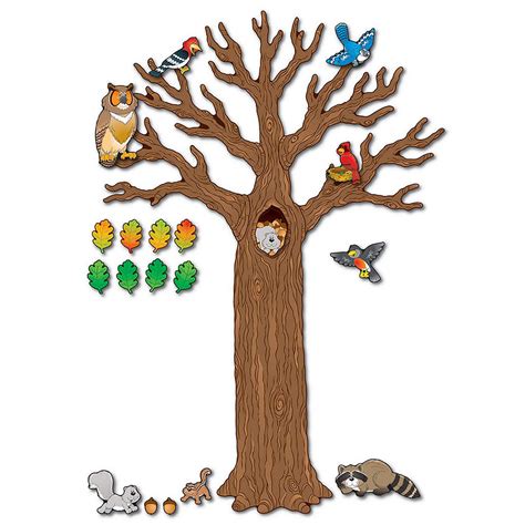 Carson Dellosa Education Big Tree With Animals Bulletin Board Set