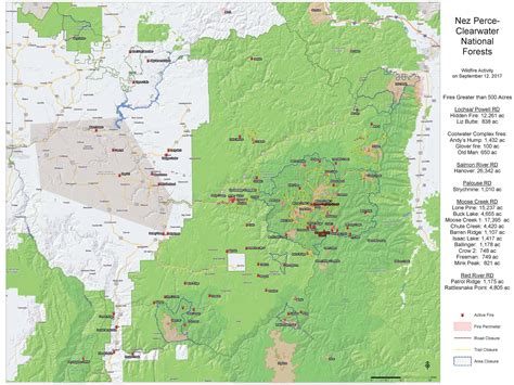 Nez Perce Clearwater National Forest Map