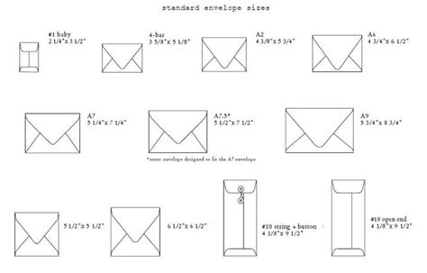 Envelope Size Chart Size Pinterest
