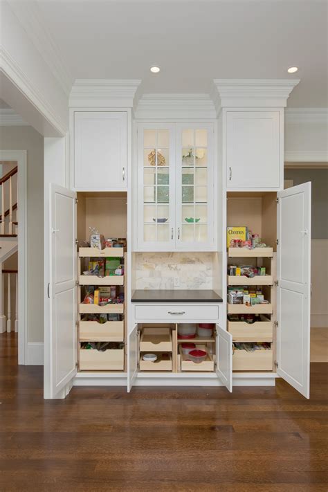 Kitchen pantry cabinets kitchen cabinet design kitchen redo new kitchen kitchen small deep pantry organization pantry storage kitchen storage storage drawers. pantry cabinets with pull out drawers and crown molding in ...