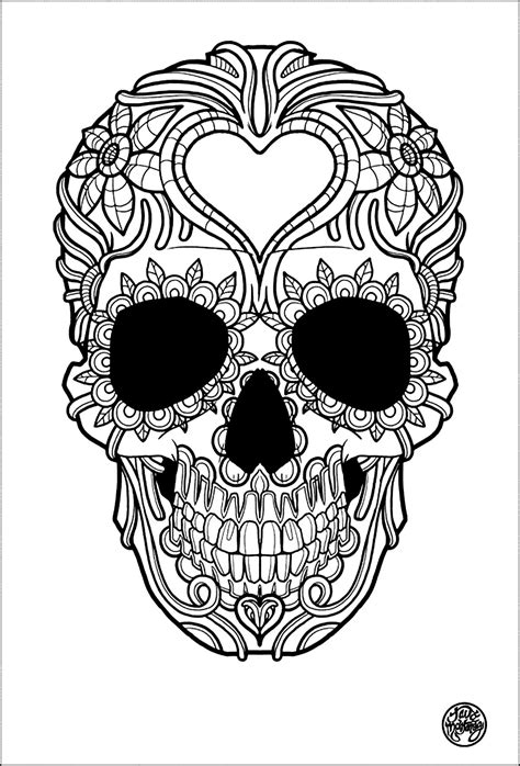 Tattoo Simple Skull Tattoo Tattoos Adult Coloring Pages Page 2