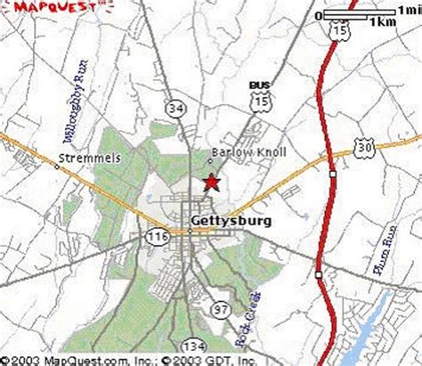 Pennsylvania Map Showing Gettysburg