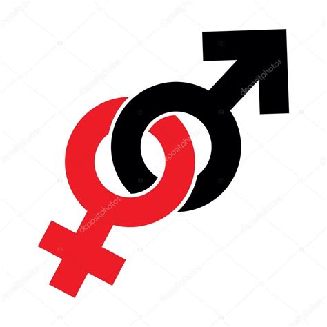 Símbolo Sexual Masculino Y Femenino Aislado Sobre Fondo Blanco Vector — Vector De Stock