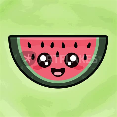 Maybe you would like to learn more about one of these? "Cute Watermelon" Drawing art prints and posters by kawaii ...