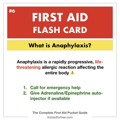 First Aid Flashcard 6 What Is Anaphylaxis001 First Aid For Free