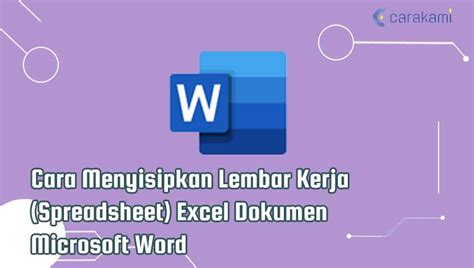 2 Cara Menyisipkan Lembar Kerja Spreadsheet Excel Dokumen Microsoft