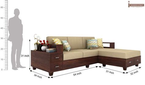 41l x 41d x 41h, rf power recliner: Buy Solace Right L Shape Wooden Sofa (Walnut Finish ...