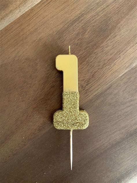 Gold First Birthday Candle Gold Number 1 Candle Gold Cake Candles