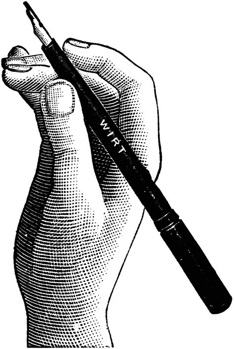 Writing Pen With Hand Clipart For Kids