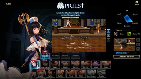 dungeon fighter online female priest character creation youtube