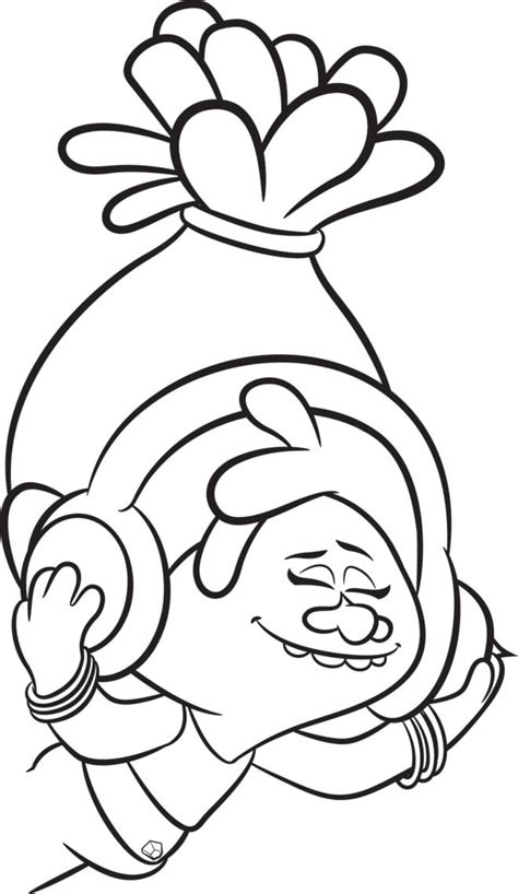 Printable trolls branch and poppy pdf coloring page. Trolls Party Ideas