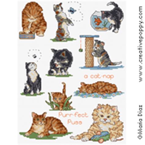 This book of cross stitch patterns pays homage to all cats, wild and domestic and all the things we love about them. Maria Diaz - Cats Cross stitch Mini motifs (cross stitch ...