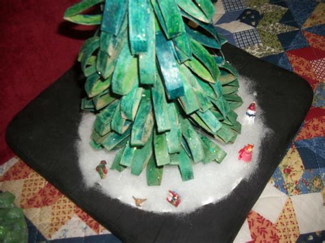 Recycled Toilet Paper Roll Tabletop Christmas Tree