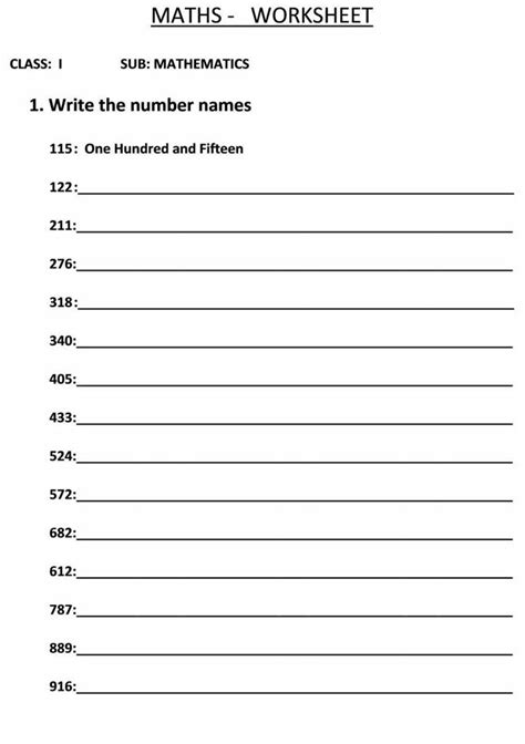 Free math worksheets for grade 1. 9 Best Images of Matching Numbers Worksheets With Words ...