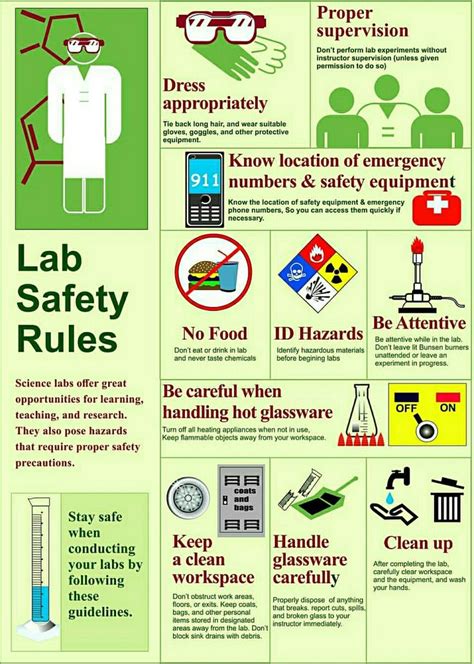 Safety Precautions in the Laboratory | Lab safety poster, Science safety, Chemical safety