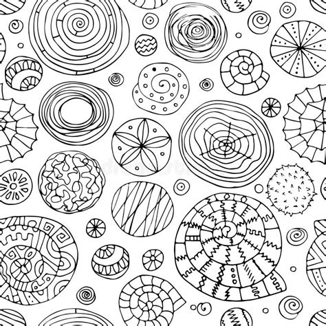 Abstract Spirals And Circles Seamless Pattern For Your Design Stock