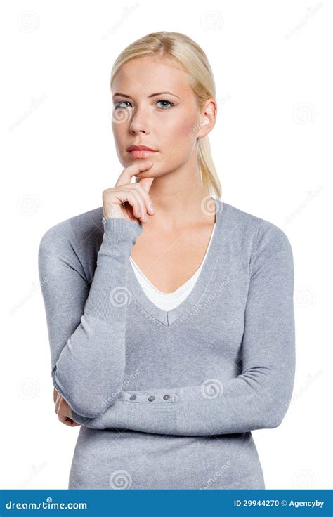 Half Length Portrait Of Pensive Girl Stock Photo Image 29944270