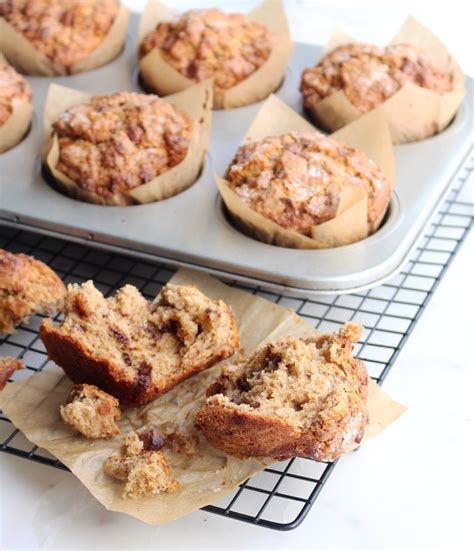Nutty Peanut Butter Banana Chocolate Chunk Muffins The Sweet And
