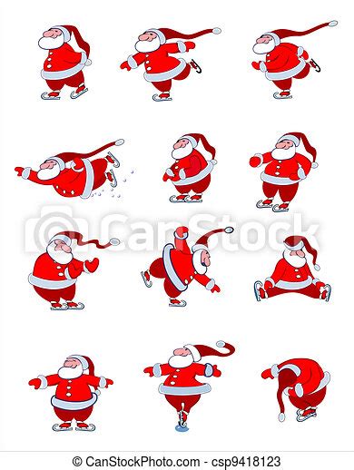 Santa Skating Canstock