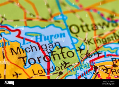 Toronto City In Canada On The World Map Stock Photo Alamy