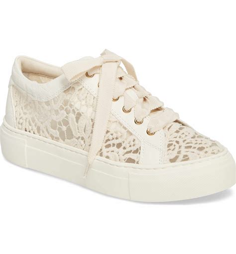 Agl Embroidered Lace Sneaker Women Nordstrom Lace Sneakers White