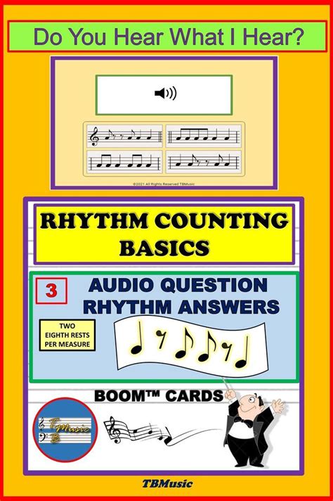 Rhythm Counting Basics Quarter And 8th Combinations Boom Cards 3 Two