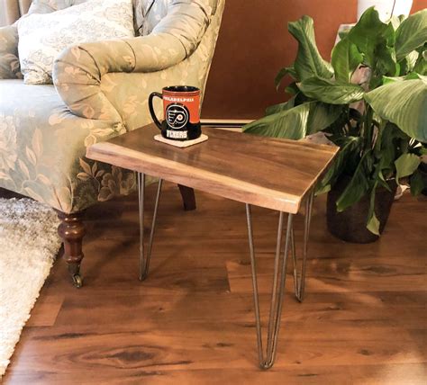 Live Edge Walnut End Table | End tables, Live edge table, Furniture