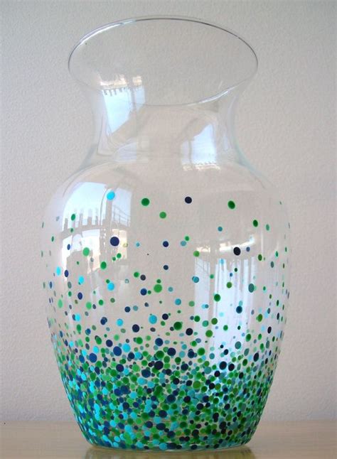 Blue Hand Painted Polka Dot Vase Check Out My Etsy Diy Painted