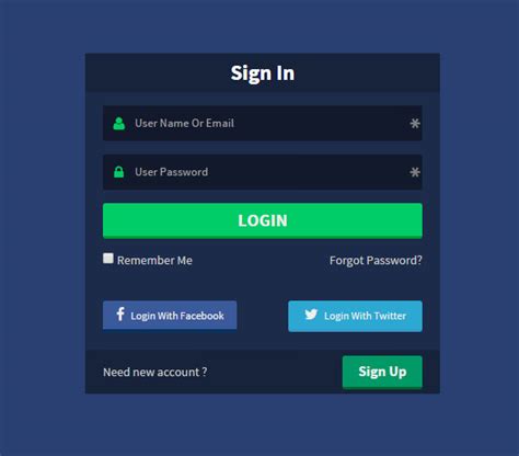 Free HTML CSS Login Forms Download