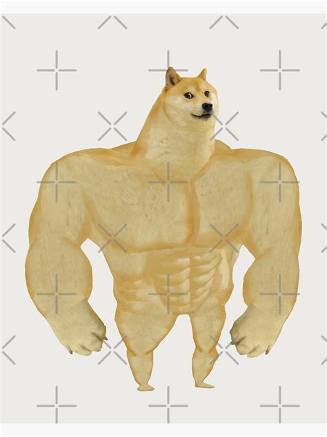 Swole Doge Muscular Chad Dog Meme Hd High Quality Art Print By