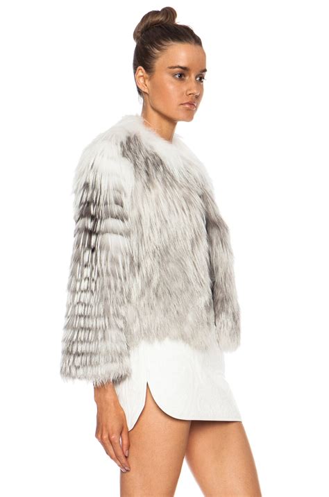Yves Salomon Renard Fur Jacket In Platinum Fwrd
