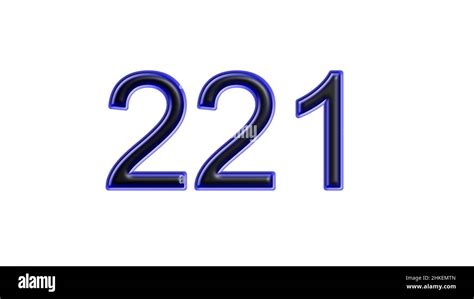 Blue 221 Number 3d Effect White Background Stock Photo Alamy