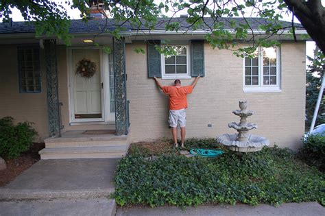 Brick ranch houses white brick houses white exterior houses ranch exterior house paint exterior exterior remodel exterior house colors exterior design painted painted brick houses | before and after. Exterior Makeover: Painting The Brick-Day 2